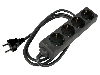 Dominoblok 4-voudig rechte stekker + krimpkous + 5m kabel
