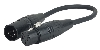 Adapterkabel XLR vr 3-pin -> XLR mann 5-pin, 25cm